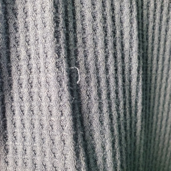 Free People Thermal Top North Shore Waffle Knit Gray Oversized Large - Picture 6 of 9